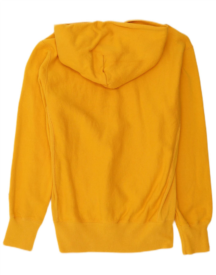 Jumper masculino Champion Reverse Weave com capuz de algodão amarelo médio