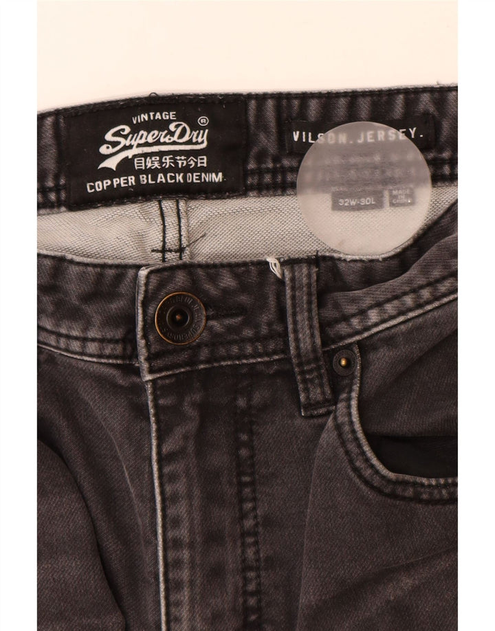 Superdry Mens Wilson Slim Jeans W32 L30 Cinza Algodão
