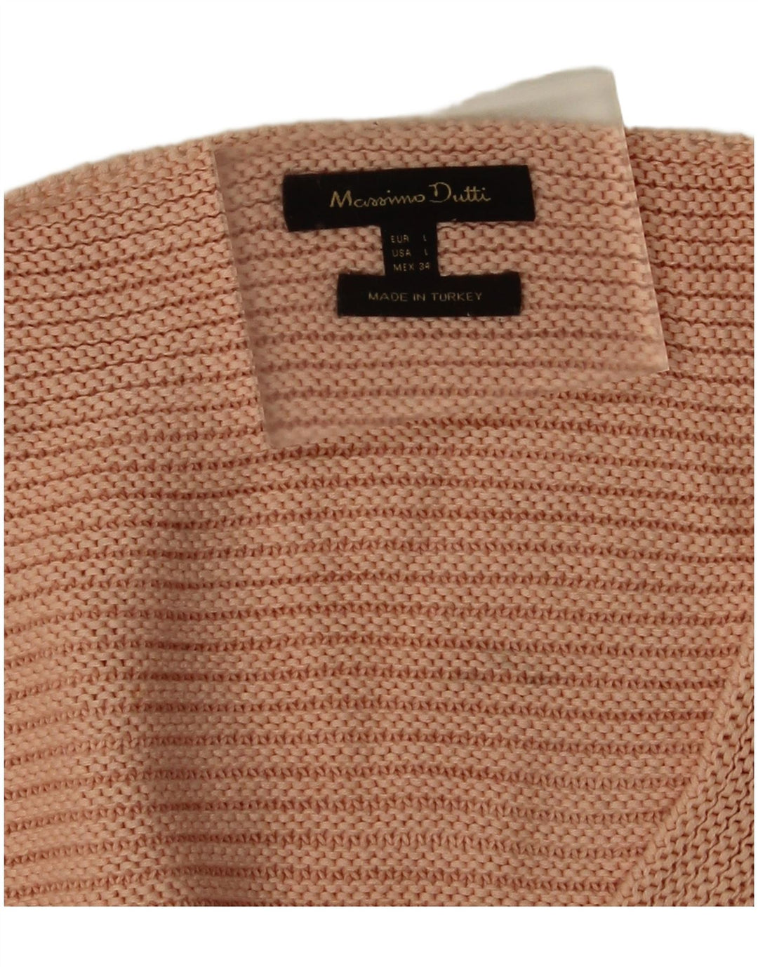 Suéter feminino Massimo Dutti com decote em V Reino Unido 16 grande rosa