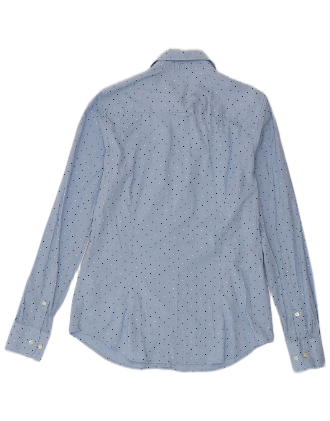 Camisa feminina Gant UK 8 pequena algodão manchado azul