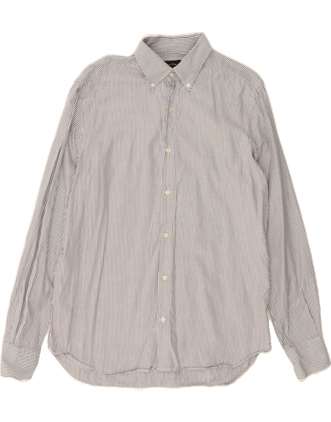 MASSIMO DUTTI Mens Tailored Fit Shirt Large Grey Pinstripe Cotton Vintage Massimo Dutti and Second-Hand Massimo Dutti from Messina Hembry 