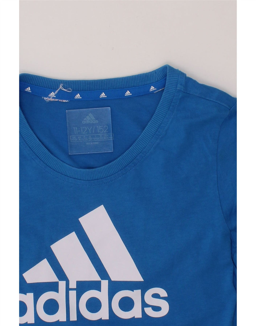 ADIDAS Girls Graphic T-Shirt Top 11-12 Years Blue Vintage Adidas and Second-Hand Adidas from Messina Hembry 