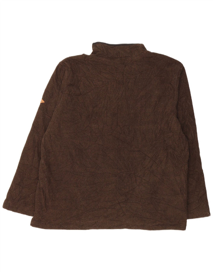 Suéter masculino Orvis com zíper 1/4 e pescoço 2XL poliéster marrom