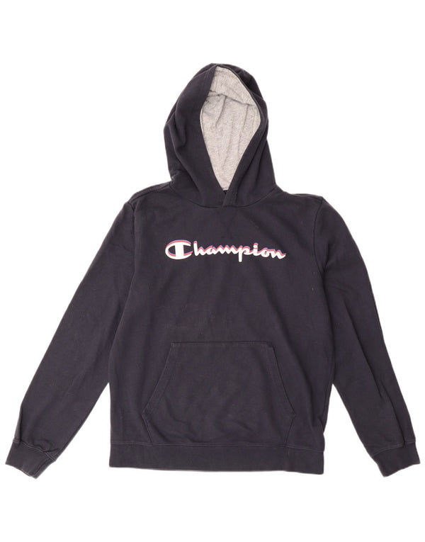 Jumper com capuz gráfico Champion Boys 15-16 anos 2XL algodão azul marinho
