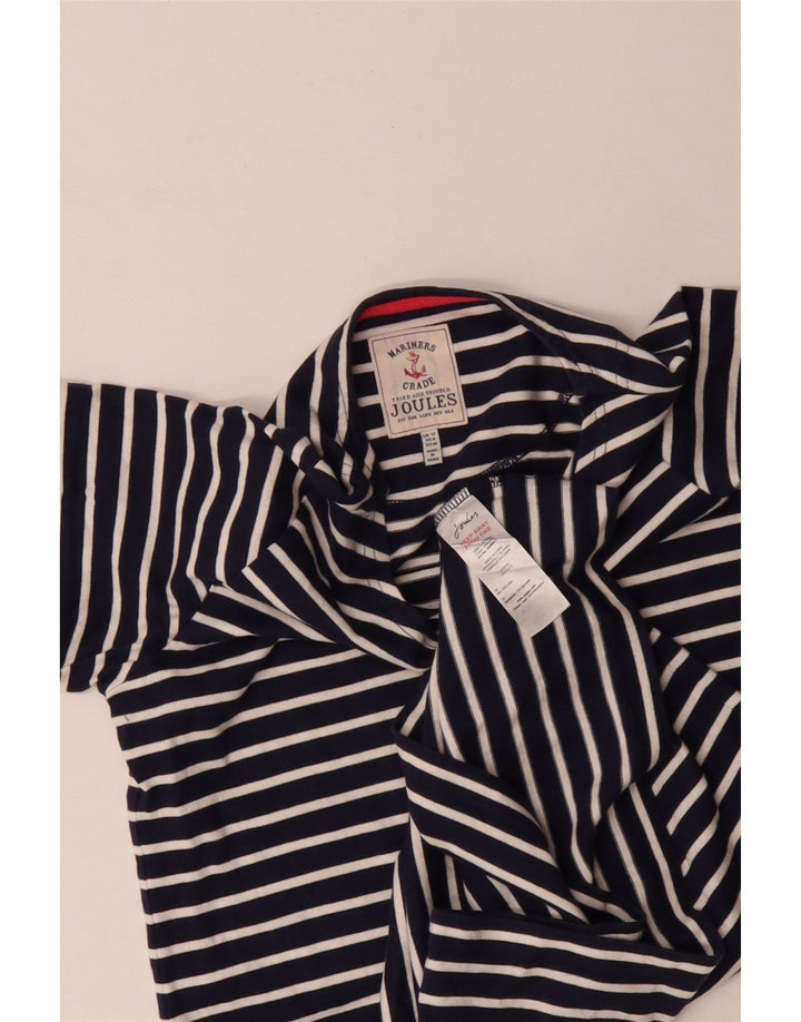 JOULES Vestido camiseta feminino Reino Unido 12 algodão listrado azul marinho médio