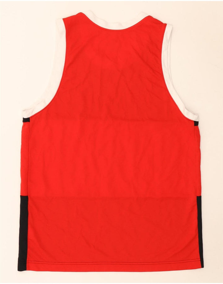 Nike Mens Graphic Vest Top Grande Poliéster Colorblock Vermelho