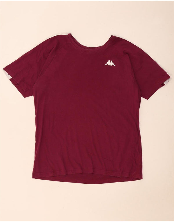Camiseta gráfica masculina Kappa Top grande algodão colorblock cor de vinho