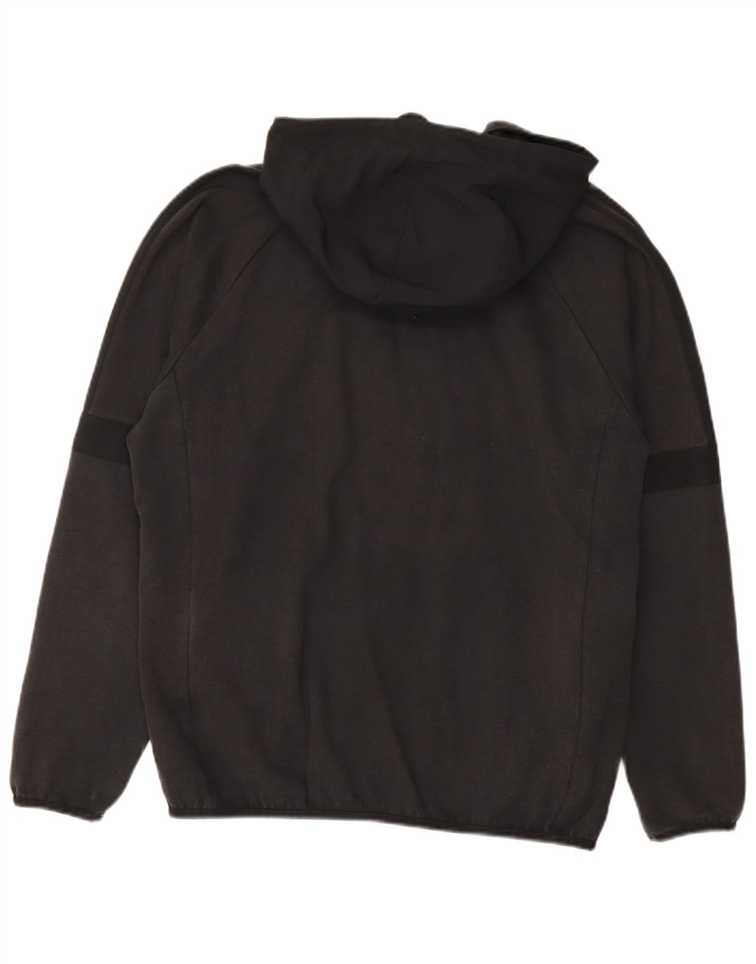 Adidas masculino zip moletom com capuz grande algodão preto