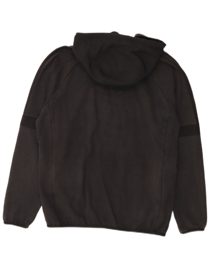 Adidas masculino zip moletom com capuz grande algodão preto