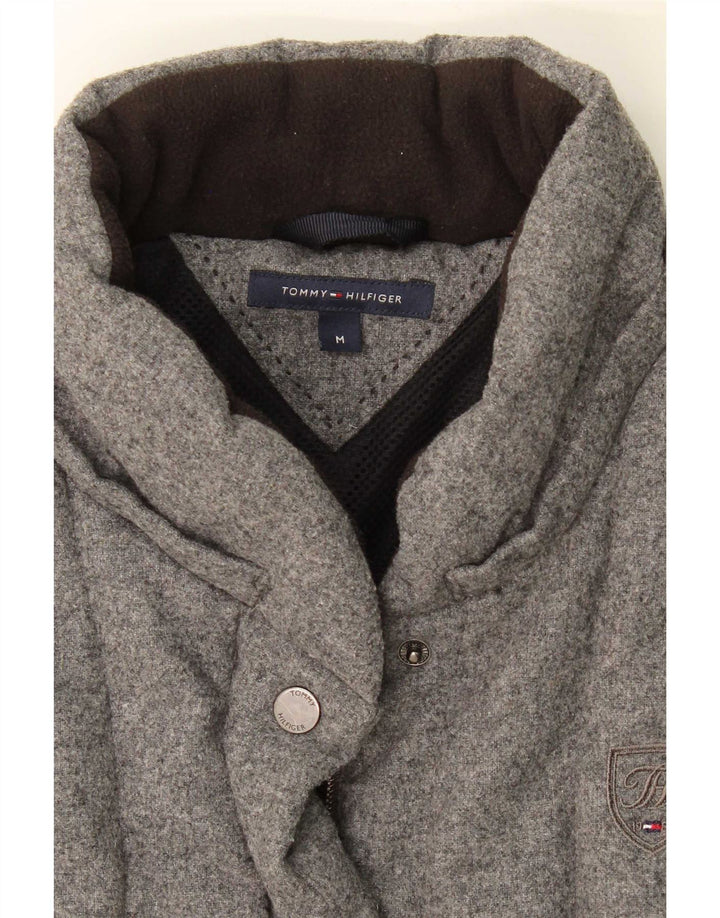 Colete acolchoado feminino Tommy Hilfiger UK 14 lã cinza médio