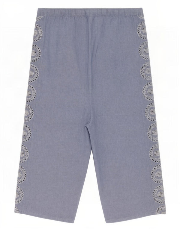 Calça capri feminina Marks & Spencer UK 14 grande W34 L22 azul