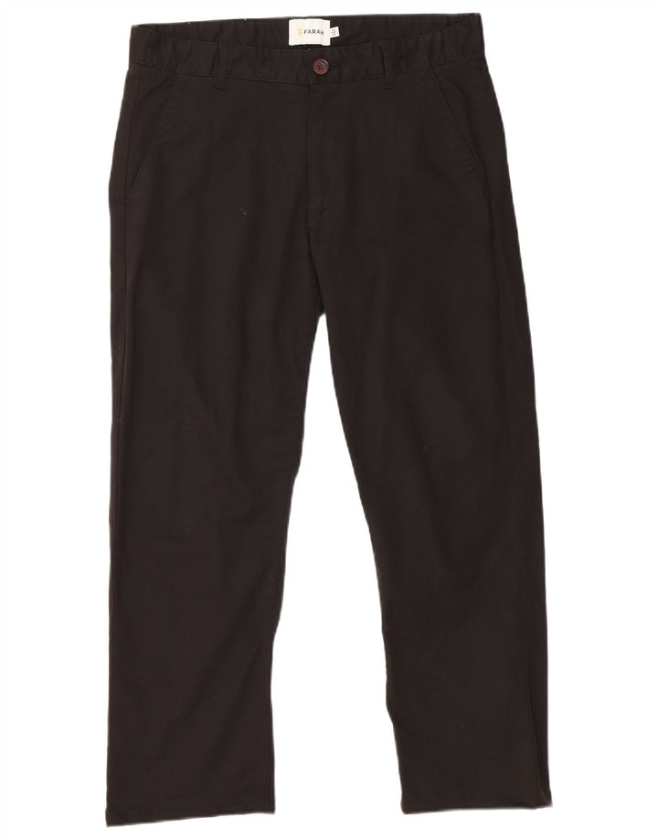 Calça cortada masculina Farah W30 L24 algodão preto