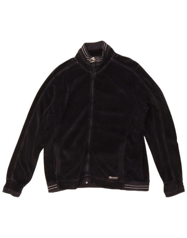 Fato de treino feminino Champion Velvet Full UK 16 grande algodão preto