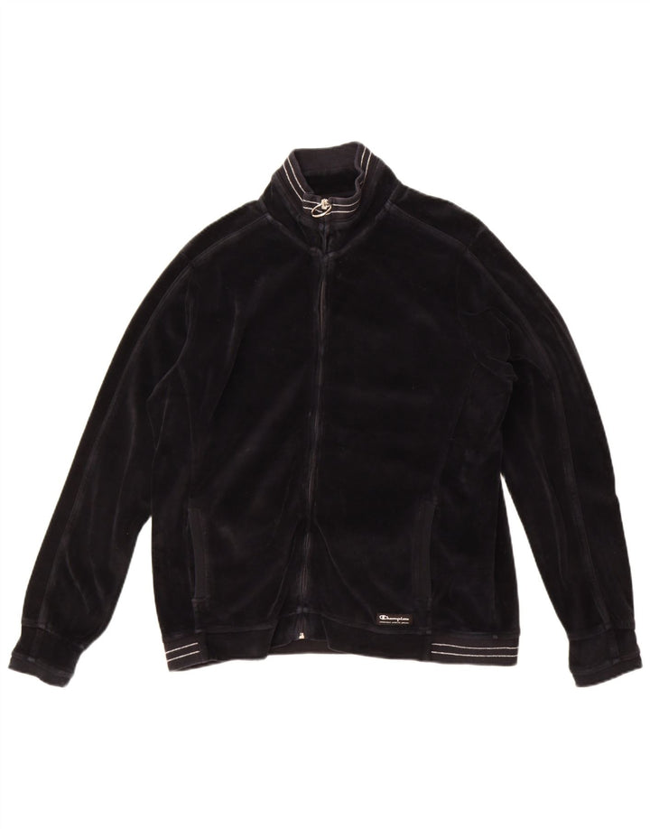 Fato de treino feminino Champion Velvet Full UK 16 grande algodão preto