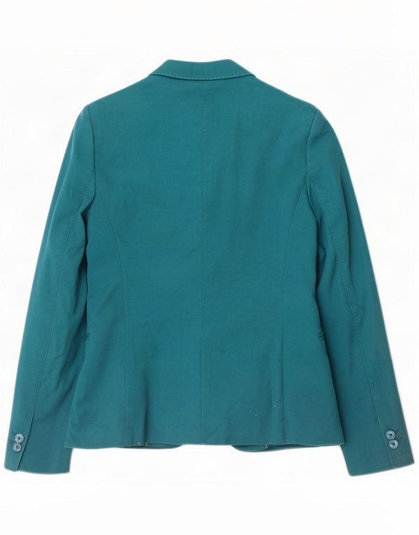 Jaqueta blazer feminina de 1 botão Massimo Dutti UE 40 algodão azul médio