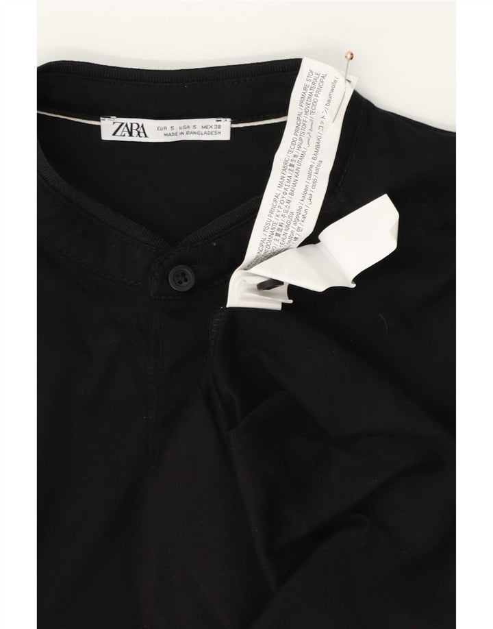 Camisa polo masculina Zara pequena algodão preto