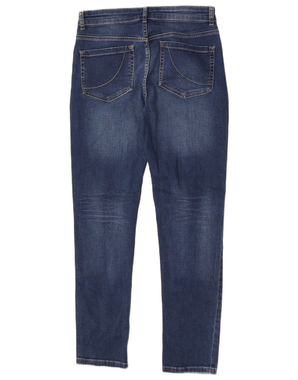 Calça jeans feminina Oasis Boyfriend Slim UK 10 pequena W26 L30 azul algodão