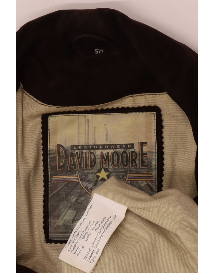 Casaco corta-vento masculino David Moore em camurça IT 50 grande couro marrom