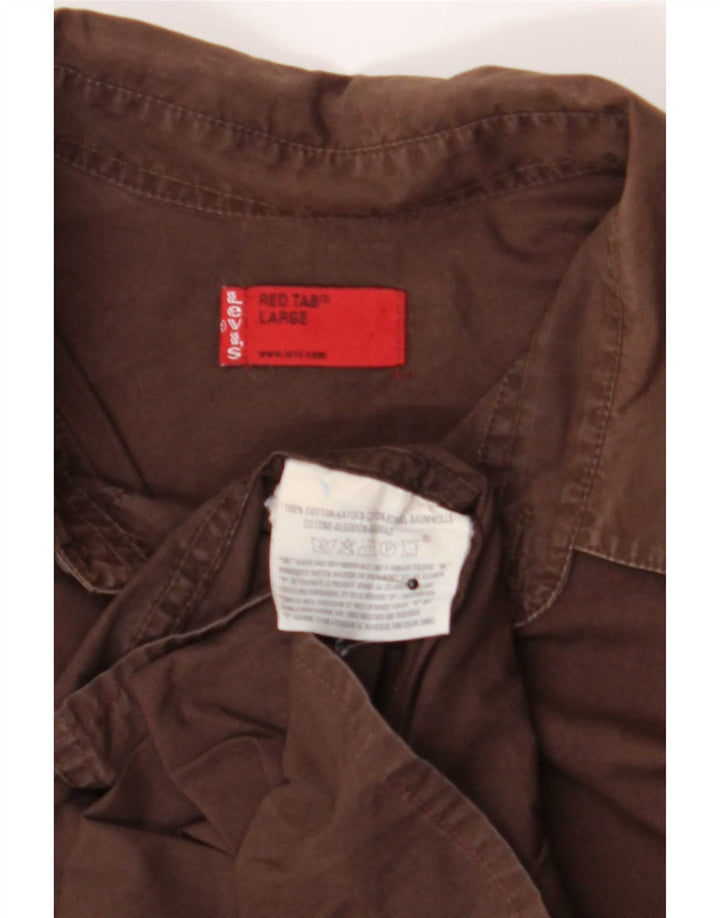 Camisa masculina Levi's grande algodão marrom