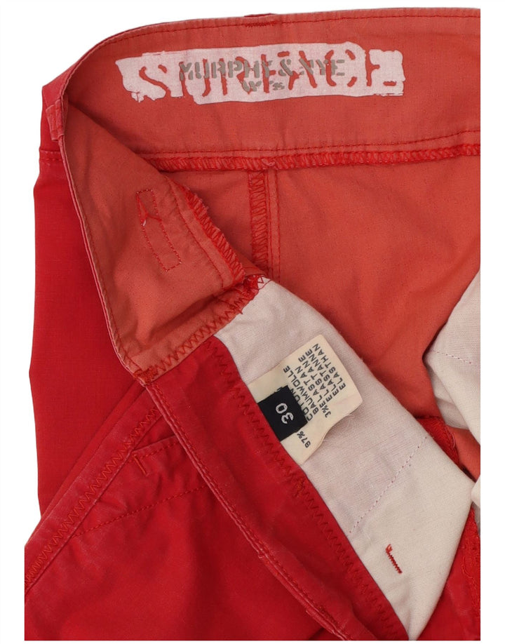 Calça chino feminina MURPHY & NYE W30 L29 algodão vermelho