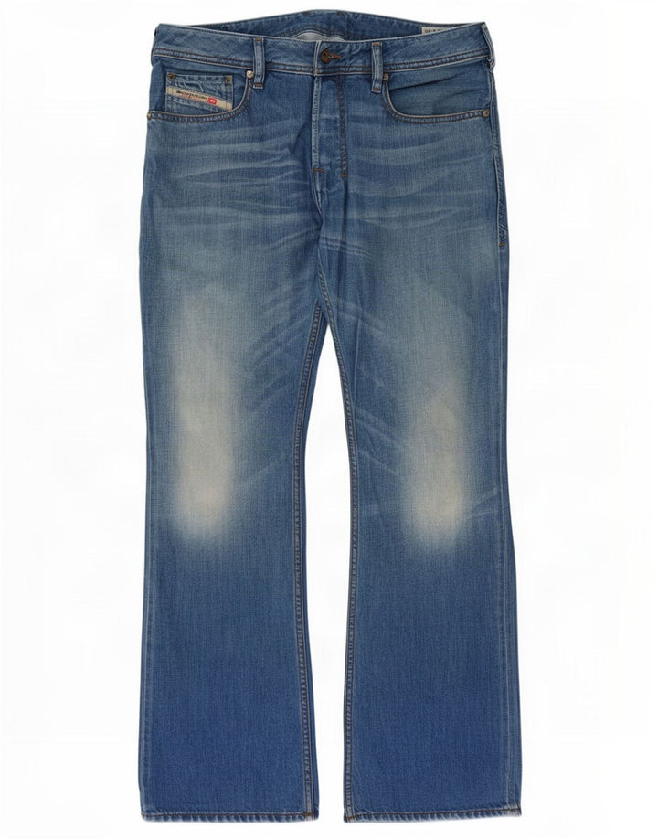 Diesel Mens Zatiny Regular Fit Bootcut Jeans W33 L30 Azul Algodão