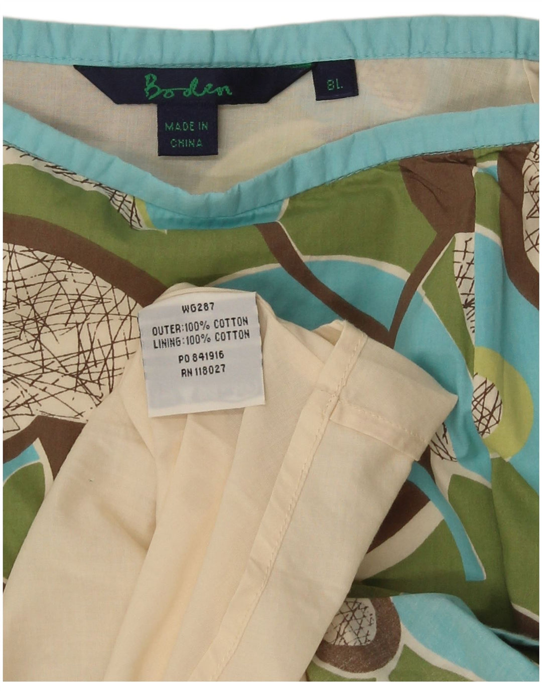 Boden Saia feminina com padrão abstrato em linha A Reino Unido 8 pequena W28 multicolorida