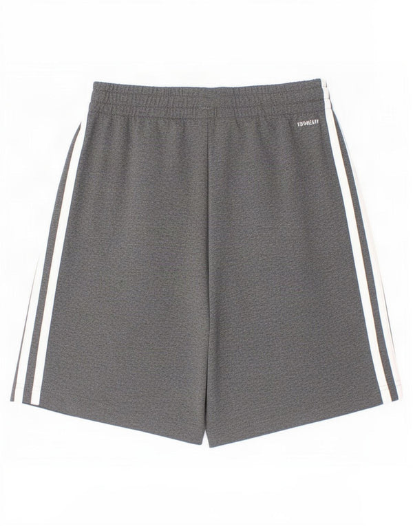 Shorts esportivos Adidas Aeroready para meninos 11-12 anos cinza manchado de poliéster