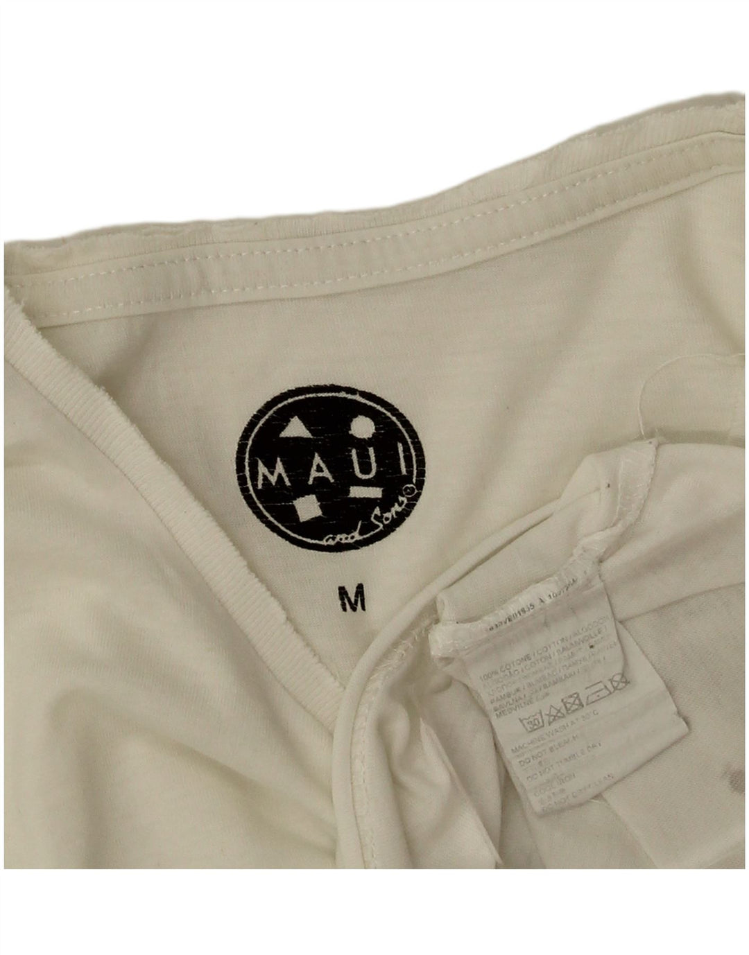 Camiseta gráfica masculina Maui and Sons Top médio algodão branco