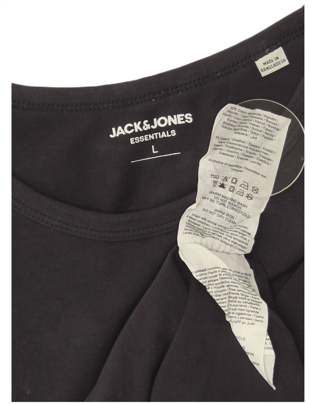 Camiseta masculina Jack & Jones grande algodão azul marinho