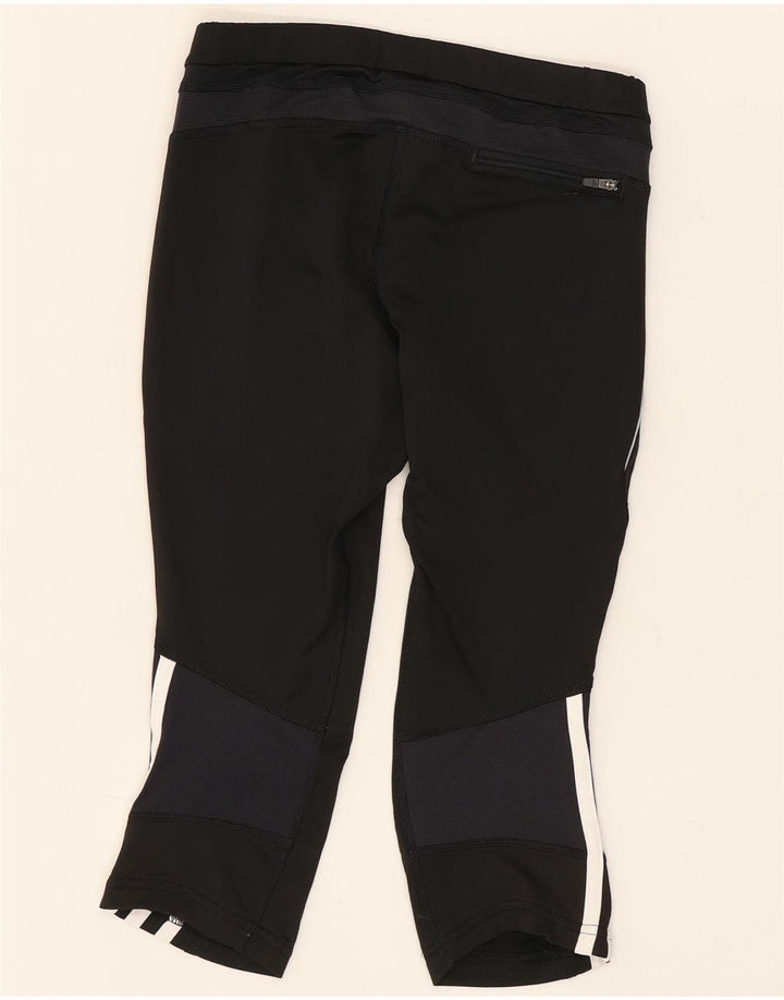 Adidas Womens Capri Leggings UK 10 Pequeno Poliéster Preto