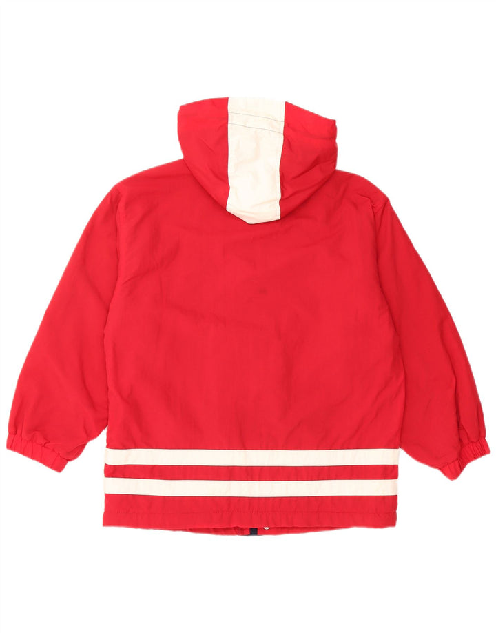 TOMMY HILFIGER Womens Oversized Rain Jacket UK 10 Small Red Colourblock