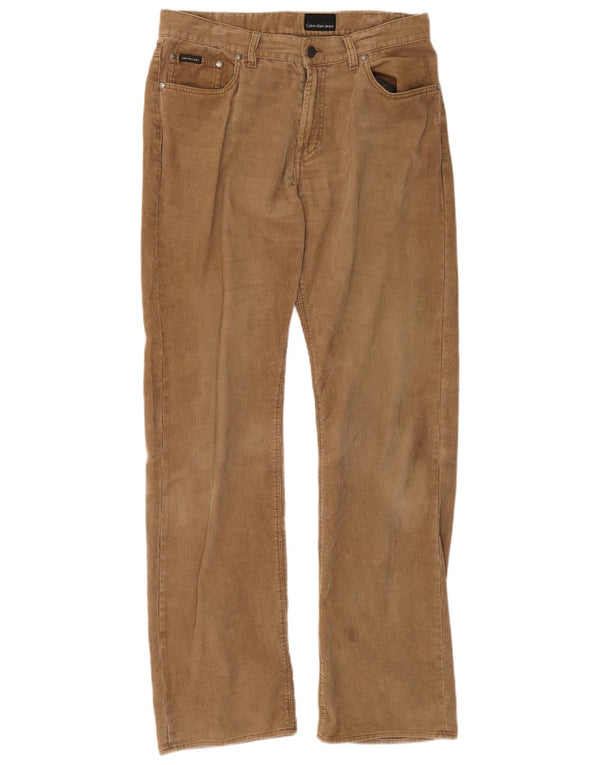 Calça masculina de veludo cotelê Calvin Klein W31 L34 algodão bege