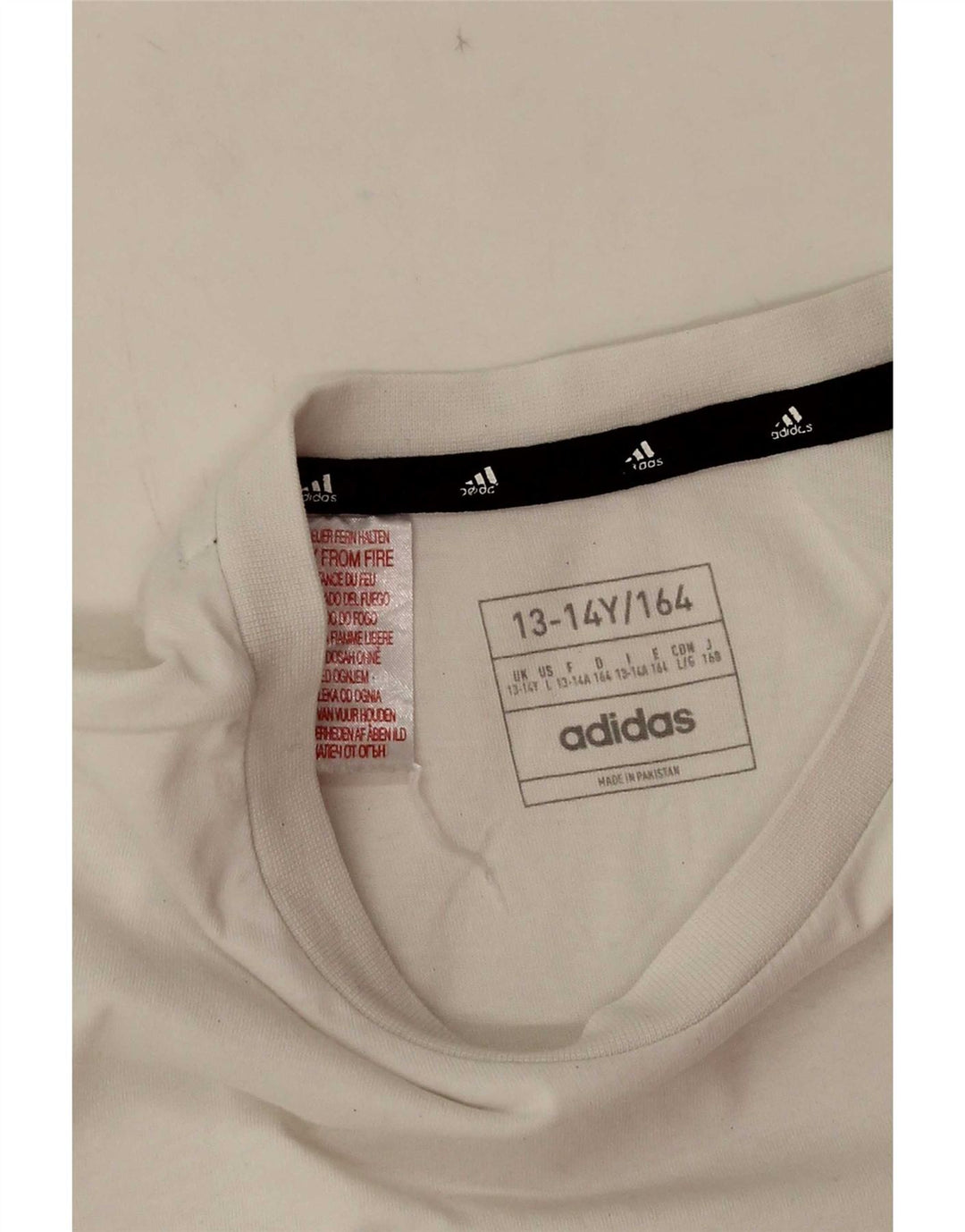 Camiseta Adidas Meninos 13-14 Anos Branco