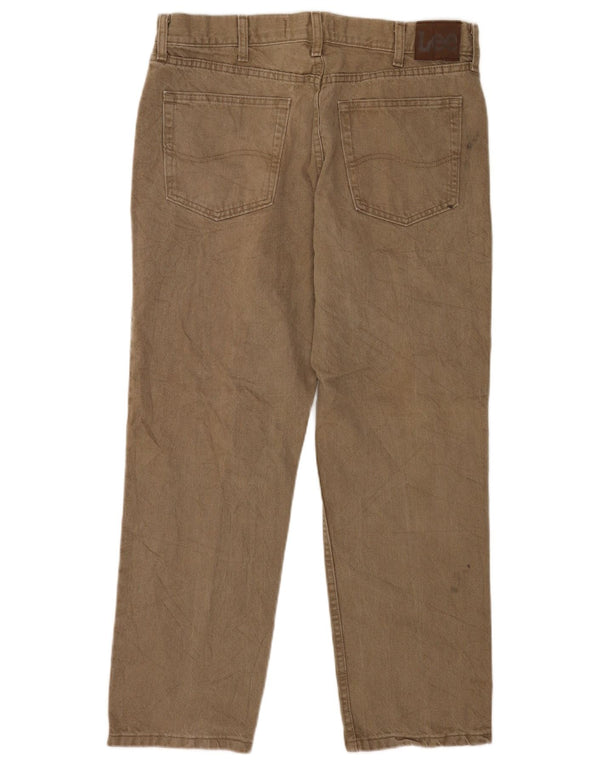 Calça jeans reta masculina Lee Regular Fit W36 L29 algodão cáqui