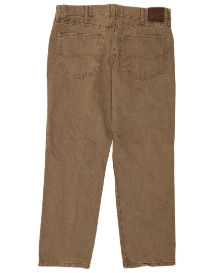 Calça jeans reta masculina Lee Regular Fit W36 L29 algodão cáqui