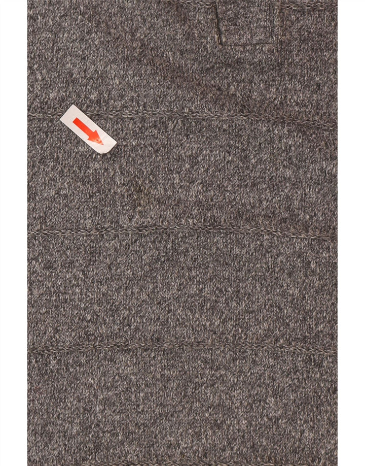 Suéter masculino Marks & Spencer com gola redonda e algodão cinza médio