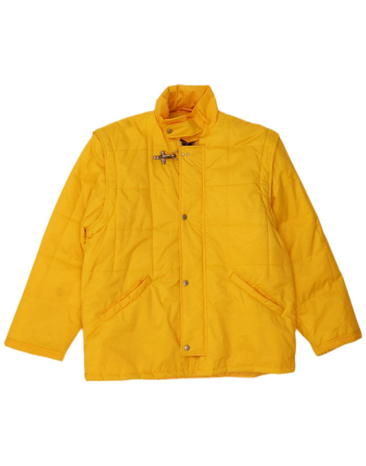Jaqueta masculina acolchoada com capuz OXER UK 40 grande poliamida amarela