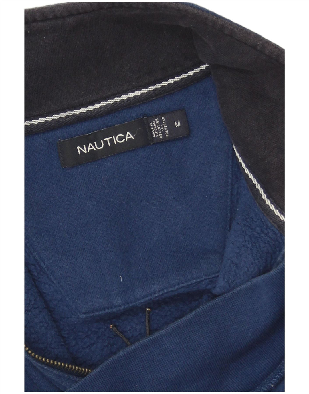 Nautica moletom masculino com zíper e gola alta algodão azul marinho médio