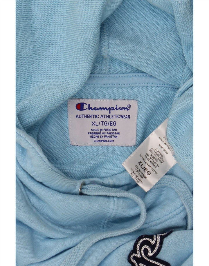 CHAMPION Womens Graphic Hoodie Jumper UK 18 XL Blue Cotton Vintage Champion and Second-Hand Champion from Messina Hembry 