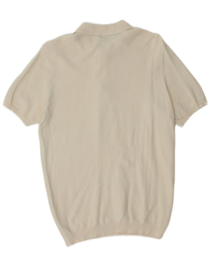 Camisa polo masculina Massimo Dutti média off white