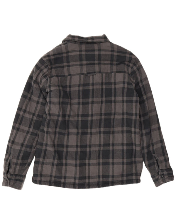 Camisa masculina de flanela de lenhador Mountain Warehouse grande algodão xadrez cinza