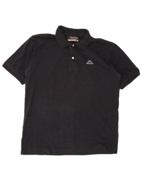 Camisa polo masculina Kappa de algodão preto médio