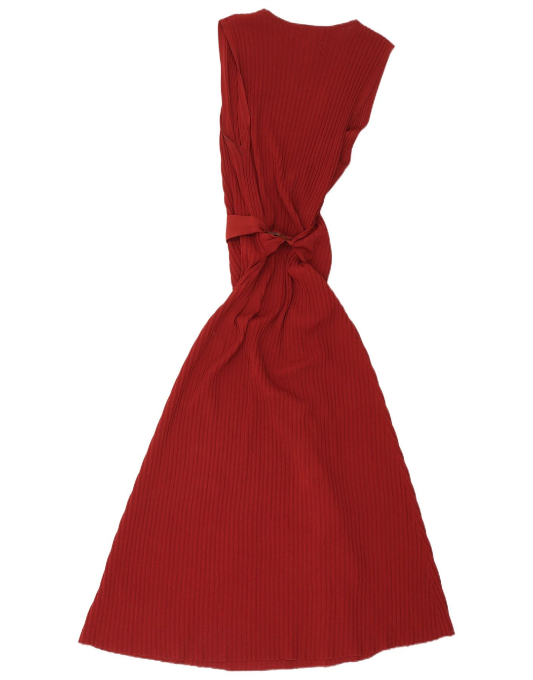 Vestido maxi feminino sem mangas Massimo Dutti Reino Unido 12 viscose vermelha média