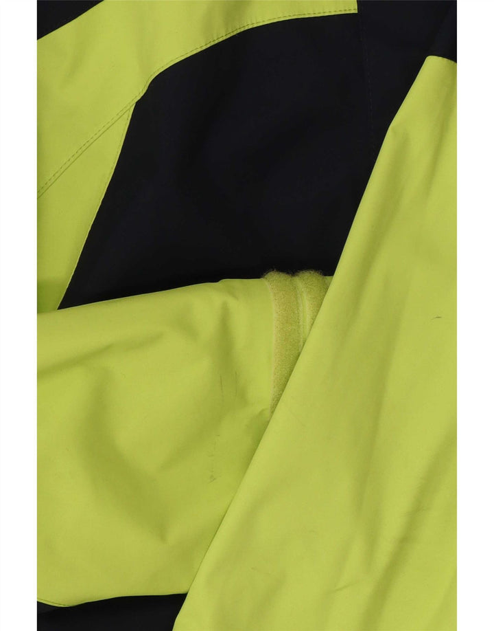 Jaqueta corta-vento feminina Jack Wolfskin UK 16 grande bloco colorido azul marinho