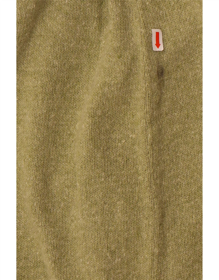 Saia midi de malha feminina vintage média W28 lã verde