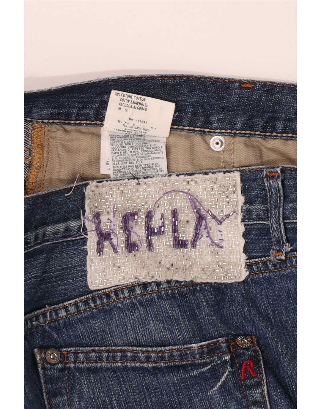 Replay Jeans reto feminino W32 L34 azul algodão