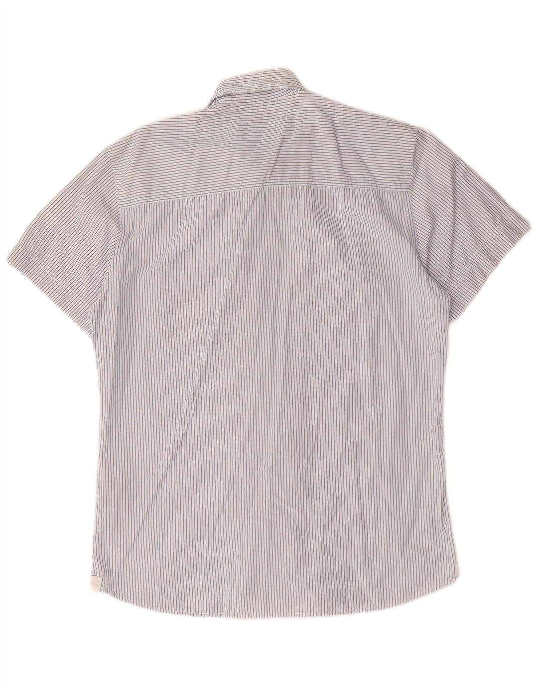 Camisa masculina estampada de manga curta North Sails algodão risca de giz azul médio