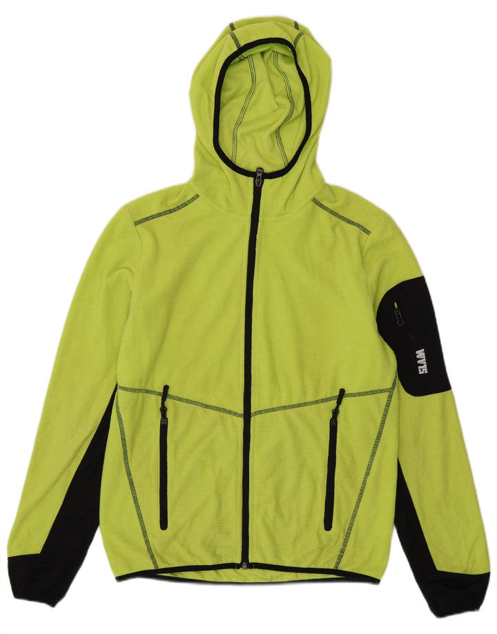 Suéter SLAM masculino com capuz e zíper, pequeno, verde, colorblock, poliéster