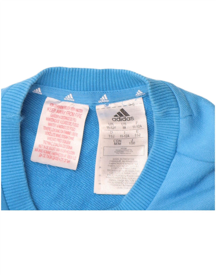 Adidas meninos moletom gráfico jumper 11-12 anos azul algodão