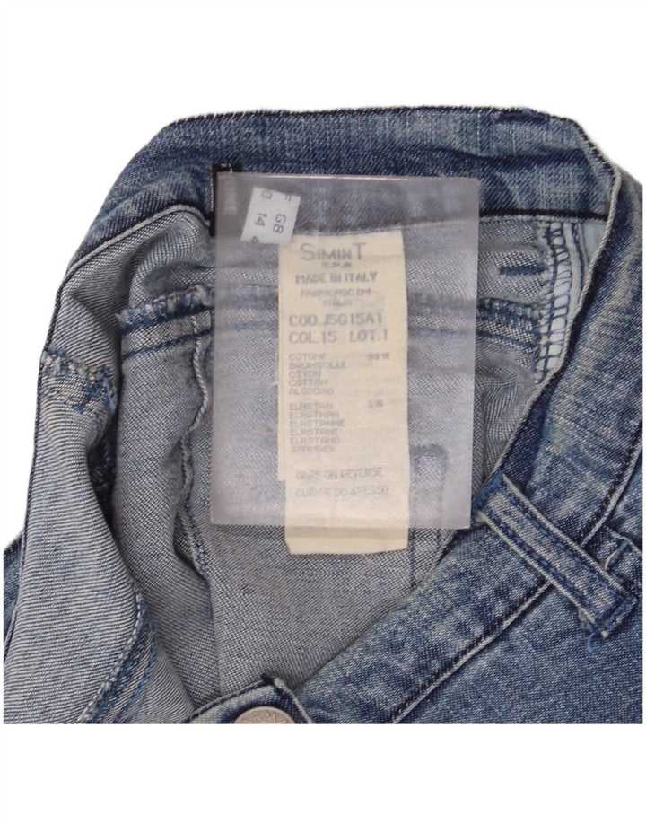 Saia jeans feminina ARMANI Reino Unido 14 médio W28 algodão azul